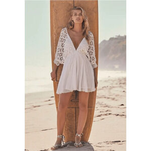 Free People Bella Note White Eyelet Mini Dress S